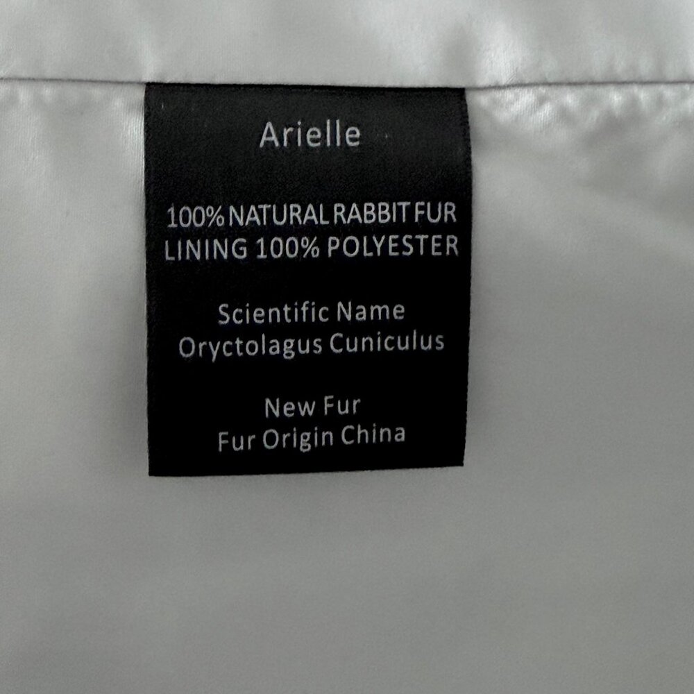 New Arielle Rabbit Fur Jacket in Multi-Grey Size Medium - Picture 13 of 13